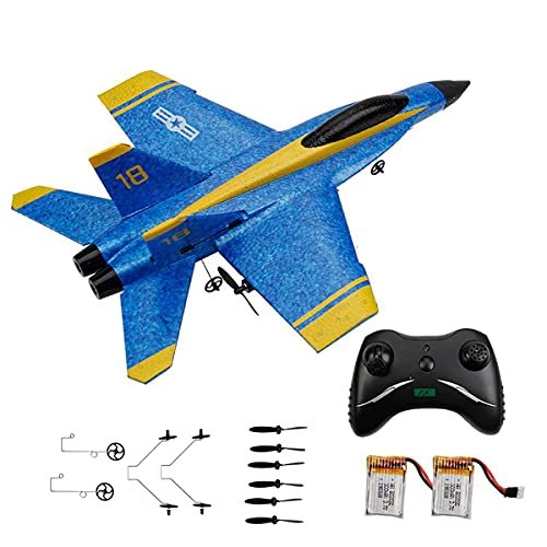 OTTCCTOY F18 RC Airplane 2.4GHz Remote Control Jet with 2 Batteries Ready to Fly