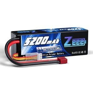 Zeee 3S Lipo Battery 5200mAh 11.1V 80C with T Connector for RC Stadium Truck Racing Models