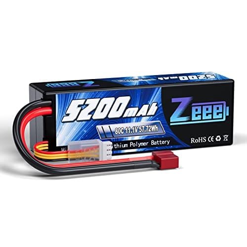 Zeee 3S Lipo Battery 5200mAh 11.1V 80C with T Connector for RC Stadium Truck Racing Models