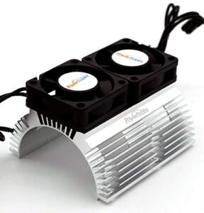 Power Hobbies Aluminum Heat Sink with Twin Turbo High Speed Fans for 1 8 Motors 40 8mm Diameter Speed Bumpers RC Vehicles