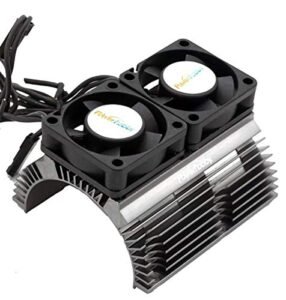 Power Hobbies RC Power Construction Vehicles Aluminum Heat Sink with Twin Turbo High Speed Fans for 1/8 Motors 40.8mm Diameter