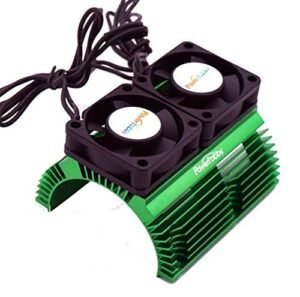 Power Hobbies Aluminum Heat Sink with Twin Turbo High Speed Fans for 1/8 Motors 40.8mm Diameter RC Vehicles RC Hobbies for Life