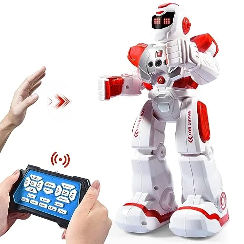 Zosam Toy Hovercraft RC Intelligent Remote Control Robot for Kids Programmable Singing Dancing Gesture Sensing Robotic Toy Gift Red