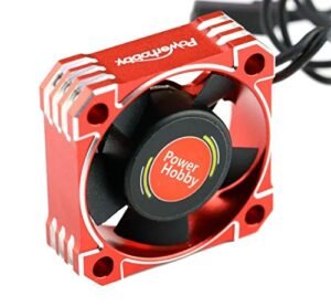 Powerhobby 30mm Tornado High Speed Aluminum RC Cooling Fan for Blitz RC Tornado Helicopter 30x30x10mm Red