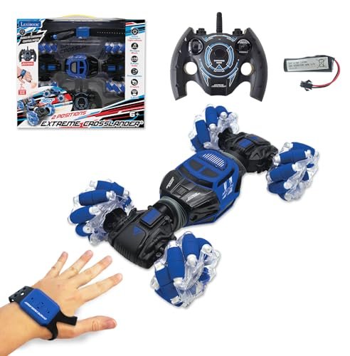 LEXiBOOK Extreme Crosslander Off Road Remote Control Car for Extreme RC Hobbies Lancaster PA Up to 12kmh Light Effects Remote Gesture Control Bracelet Music Rechargeable RC50 Unisex Children