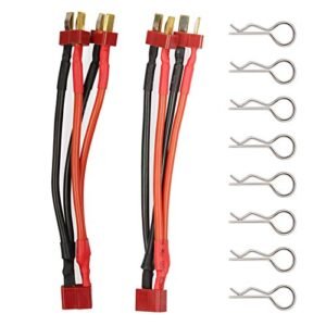Hosim T Plug Parallel Battery Connector Cable 1 Male to 2 Female Y Harness Cable for RC XT90 Lipo Battery Pack
