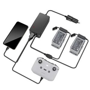 Hanatora Radio Shack RC Car Battery Charger for DJI Air 2S Mavic Air 2 Drone and Remote Controller Dual USB and Battery Charging Hub