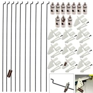 Ltvystore 10Pcs Adjustable Pushrod Connector Linkage Stopper 1.8mm and 10Pcs Nylon Control Horns 21x10 mm with 10Pcs 1.5 x 185mm Z Push Rods Parts for AGWagon RC Plane Replacement