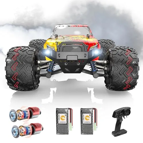 DEERC 1/16 Scales High Speed RC Cars Remote Control Monster Truck 30MPH 4WD Off Road Toy with 2 Batteries for Adults Kids
