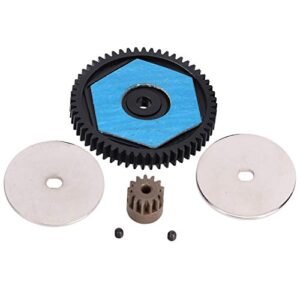 Nuoke RC Car Parts 56T Metal Spur Gear and 12T Motor Gear Upgrade Set for SCX10 Models 32P SCX10 II