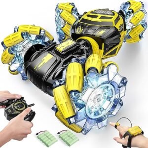 DoDoeleph Gesture Sensing Truck RC Cars for Adults 4WD 12.5MPH Remote Control Car with 360°LED and 2X Batteries