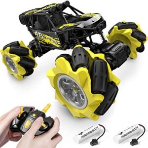 DoDoeleph RC Car Monster Trucks 1/20 Scale Metal Frame 4WD 2 4Ghz Remote Control Stunt Car with 360 Rotating Capability for Kids Ages 4 to 10