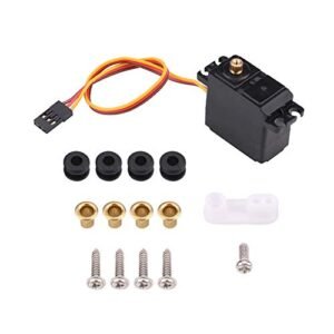 Dilwe RC Plane Caddy Metal Gear Servo Upgrade Accessory for 1/16 1/14 1/12 RC Cars