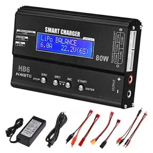 H B6 RC Lipo Battery Charger with XT 60 JST Deans Connectors 80W 6A for LiPo Li ion Life NiMH NiCd Batteries 1 6s RC Battery Charger Connectors