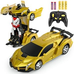 BIFYTON Remote Control Car Transforming Robot, Transform Car Robot with One Button Transformation and 360 Degree Rotating Drifting, RC Cars Robot Toys for Kids Boys and Girls