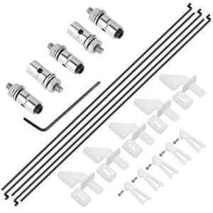 HobbyPark 20pcs Nylon RC Plane Horns Set with Clevis Pushrod Connector and Steel Z Style Pushrods for RC Airplane Models