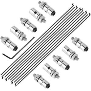 HobbyPark 20pcs 1.3mm Adjustable Pushrod Connector Linkage Stopper and 1.2mm x 180mm Steel Z Style Pushrods for RC Airplane Plane Boat