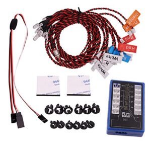 Treehobby Best Tamiya RC Car Kit with 12 LED Flashing Lights and 4 Operation Modes for 1/10 1/8 HSP Tamiya CC01 SCX10 Remote Control Light Group