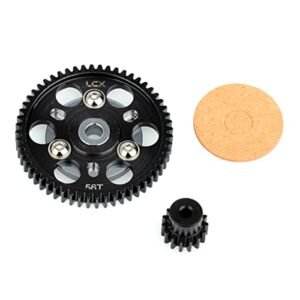 LCX Racing Fastest Nikko RC Car 1/10th Scale Hardened Steel 32P 56T Spur Gear with 15T Pinion Gear for Axial SCX10 Wraith