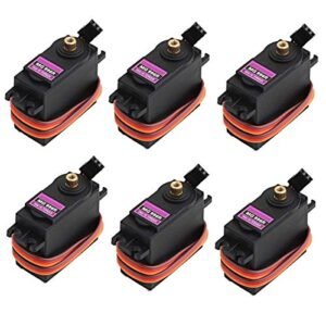 ETMall 6PCS MG996R Servo Motor Metal Gear Digital High Torque for Raspberry Pi RC Boat Smart Car Robot