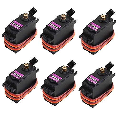 ETMall 6PCS MG996R Servo Motor Metal Gear Digital High Torque for Raspberry Pi RC Boat Smart Car Robot
