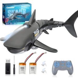 AquaPlay 2.4G Remote Control Swimming Pool RC Boat Shark Toy 1 18 Scale High Simulation with Dual Motors