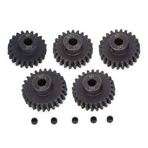 VGEBY Kobe Bryant Topps Chrome RC Car Gear Set 5Pcs 22T to 26T Chrome Steel Pinion Gears for 1/8 RC Cars 5mm Inner Hole