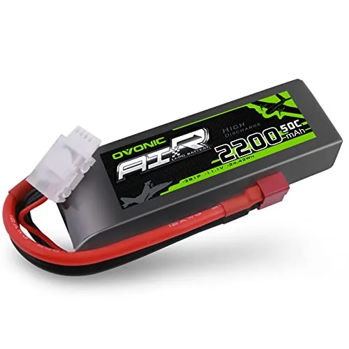 OVONIC 3S Lipo Battery 50C 2200mAh 11.1V for RC Airplane vs Drone with Dean Style T Connector