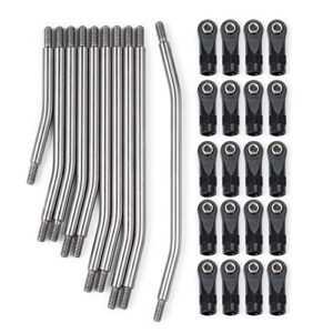 QUE T 10pcs Stainless Steel Steering Pull Rod Link Linkage for 1 10 RC SCX10 Crawler Car 324mm Wheelbase rc truck pull