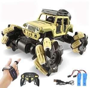 RC Monster Truck Pulling 1:16 Scale Drift Car with 360° Rotation 4WD and 2.4Ghz Gesture Sensor Watch Rechargeable Batteries