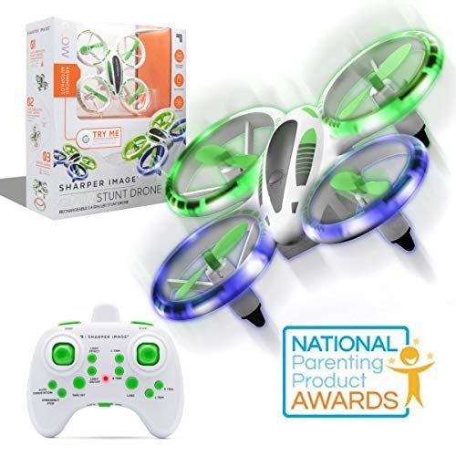 SHARPER IMAGE 2.4GHz RC Glow Up Stunt Drone Mini Remote Controlled Small RC Jet Plane with LED Lights for Kids and Beginners