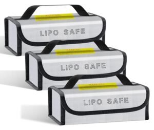CNDHDOK RC Lipo Battery Box 3PCS 185x60x75mm Fireproof Safe Storage Charging Bag for Lipo Battery Pack