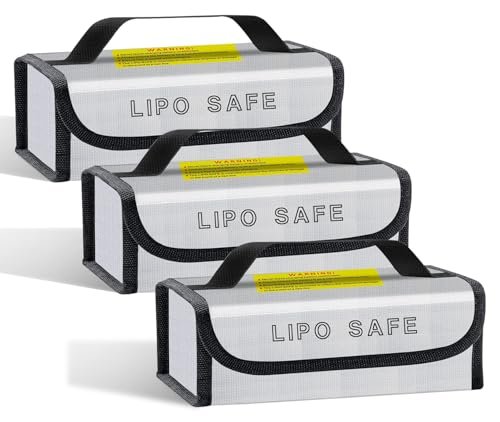 CNDHDOK RC Lipo Battery Box 3PCS 185x60x75mm Fireproof Safe Storage Charging Bag for Lipo Battery Pack