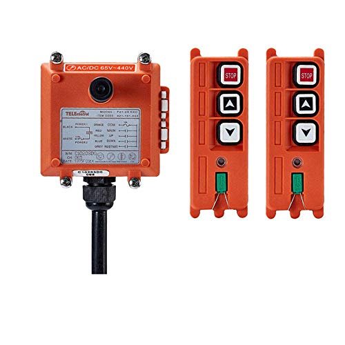 Crane Industrial Radio Remote Control Wireless Transmitter for RC Hydraulic Crane 2 Key Switch F21 2S AC DC 65V 440V 2 Transmitter 1 Receiver