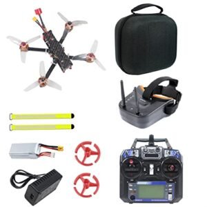 QWinOut DIY F4 X1 175mm FPV Racing Drone Quadcopter RTF with FPV Goggles F4 3-4S AIO Flysky Remote Controller EVA Handbag (with Bag)