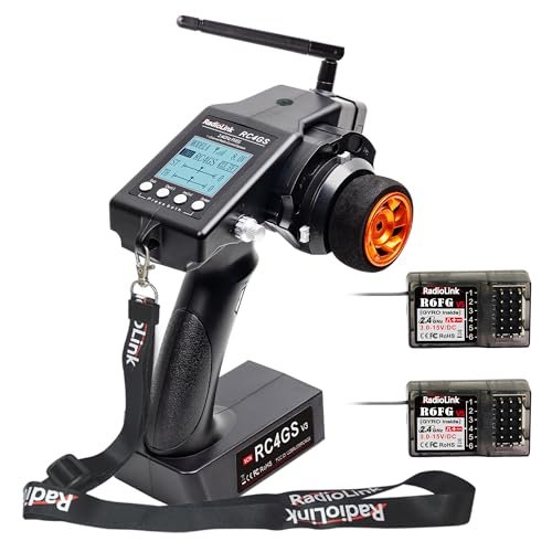 Radiolink RC4GS V3 2.4G 5 Channels RC Radio Transmitter with 2 R6FG Gyro Receivers for Crawler Truck Car Boat