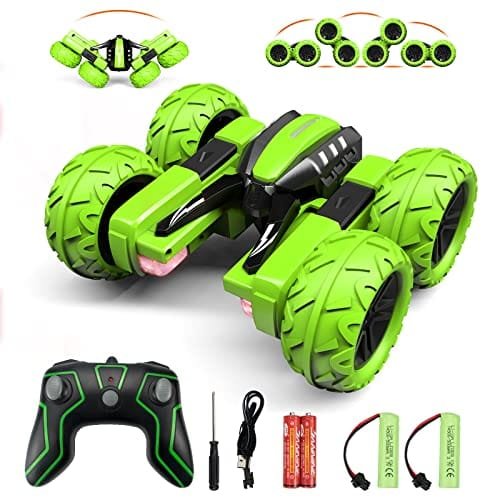 SpeedX RC Sand Car Stunt Vehicle 4WD Double Side Racing Toy with LED Lights for Kids Ages 3 12