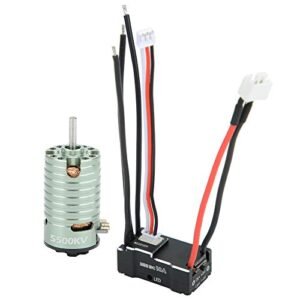 VGEBY RC Pizza Menu Motor ESC Set 1410 Brushless Motor with 18A ESC for 1/24 1/28 1/32 RC Cars Green5500KV
