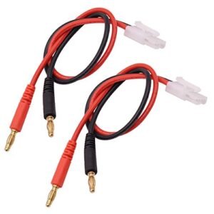 Treehobby 2PCS Male Tamiya to 4.0mm Banana Plugs Connector RC Battery Balance Charge Cable Adapter 14awg 30cm