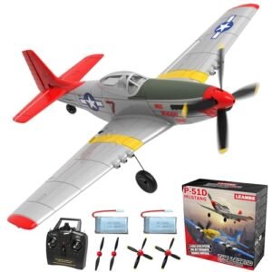 LEAMBE P51 Mustang RC Plane Control RC Plane with Computer 3 Flight Modes for Easy U Turns