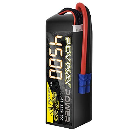 POVWAY 4500mAh 22.2V 50C 6S Lipo Battery with EC5 Plug for X Class Drone Racing and RC Hobbies