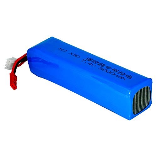 HHZ Upgrade 7.4V 3000mAh 8C 2S Rechargeable Lipo Battery for Quicksilver RC Plane and Frsky Taranis X9D Plus Radiolink Transmitter