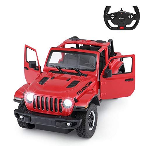 RASTAR 1/14 Scale RC Jeep Wrangler JL Remote Control Car with Open Doors and Working Lights