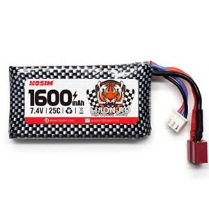Hosim 1 35 Scale RC Truck Replacement 1600mAh Li Po Rechargeable Battery for High Speed Remote Control Vehicles