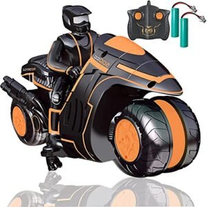 Masefu RC Custom Motorcycle Wheels Stunt Motorbike with 360 Spinning Wheels and 2WD High Speed for Kids Ages 4 12