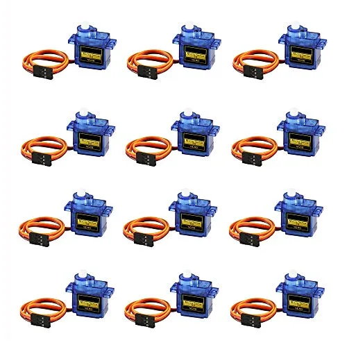 Dorhea 12PCS SG90 Mini Micro RC Helicopter Servo Motor Kit 9g High Torque for Robot Arm Boat Car