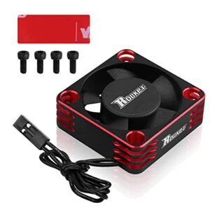 ARRAROWN 30mm Motor Cooling Fan 28000RPM for 1/8 Brushless RC Car ESC Heatsink Black Red