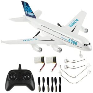 OTTCCTOY A380 EPP RC Plane Plans 2.4Ghz DIY 2 Channels Remote Control Airplane with 6 Axis Gyro for Beginners