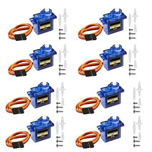 ALMOCN 8PCS SG90 9G Micro Servo Motor Kit for Thundercat RC Boat Robot Arm Helicopter Airplane Car Controls Project