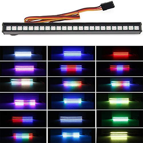 Build RC Car Kit with RC LED Light Bar Roof LED Lamp Kit 20 Light Modes Control 155mm for TRX4 TRX6 D90 HSP Redcat RC4WD Tamiya Axial SCX10 HPI DIY RC Car Crawler Truck